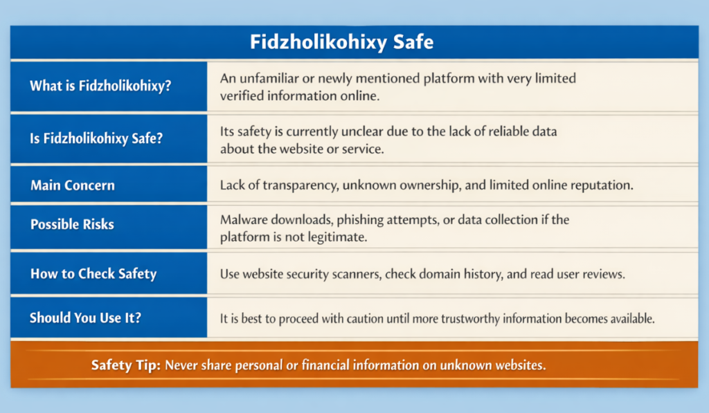 Is Fidzholikohixy Safe?